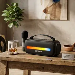 AIWA - Parlante Bluetooth Portátil Con Karaoke Aws-s40bt Negro