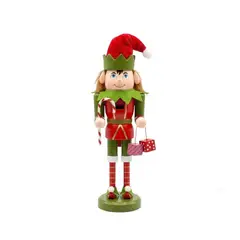 GENERICO - Cascanueces Navideño De Madera Diseño Duende Elfo 25cm