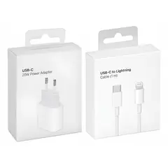 GENERICO - Cargador Carga Rápida 20W USB-C con Cable Lightning 1 m para iPhone