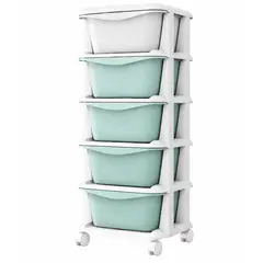 GENERICO - Organizador Modular con Cajones y Ruedas – 5 Niveles Cajonera Organizadora de Almacenamiento Ruedas