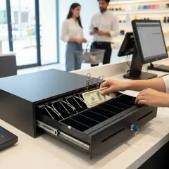 GENERICO - Gaveta De Dinero Metálica Automática Con Llave