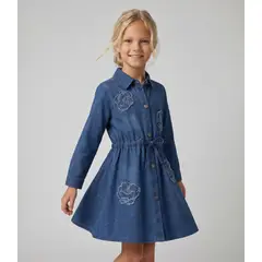 LIMONADA - Vestido niña L11131270309 denim azul