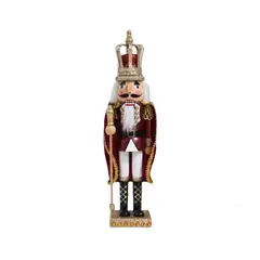 GENERICO - Cascanueces Navideño Decorativo Con Corona Y Bastón 43cm