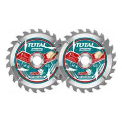 TOTAL - Pack 2 Hoja Disco Sierra Circular 7 1/4" (185mm) 24 Dientes