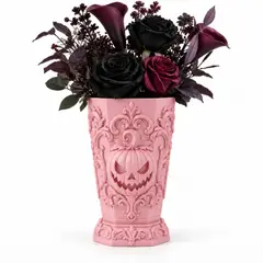 GENERICO - Jarrón de Calabaza Gótico de Halloween Rosa para Hogar