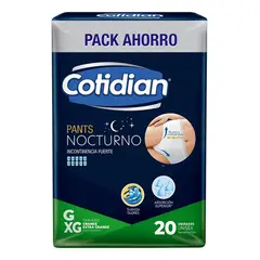 COTIDIAN - Pañales Nocturnos Para Adultos Talla Gxg X20 Unidades