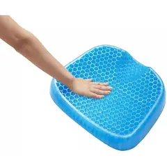 GENERICO - X3 Cojin De Gel Cojin Silla Cojín Lumbar Cojines Para Coxis Azul Liso