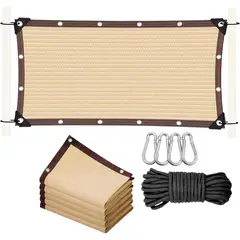 NEBLISUR - Toldo Vela 6x4 M Rectangular,Lona Solar Alta Toldo Vela Transpirable y Reforzado Con Gancho Y Cordon