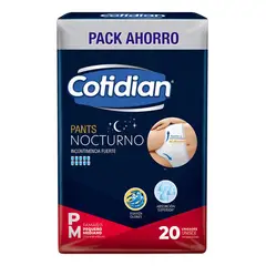 COTIDIAN - Pañales Para Adultos Nocturnos Pm 20 Unid Incontinencia Mediano