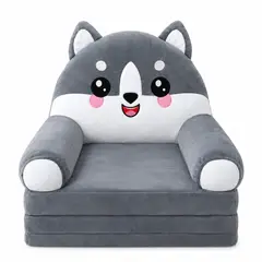 VIDA BUENAS - Sofá Cama Infantil Plegable 3 En 1 de Felpa Diseño de Animalito
