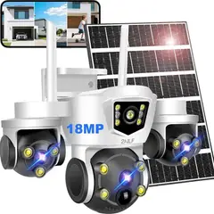 2NLF - 2nlf® Cámara De Seguridad Solar Exterior Ip Wifi 5G Triple Lente Resistente