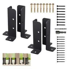 NEBLISUR - Bases Anclaje Ajustables Para Postes Terraza, Soportes 4 Pcs