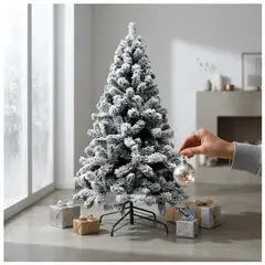 GENERICO - Arbol De Navidad Nevado 180 Cm 1.8 Metros Base Metalica