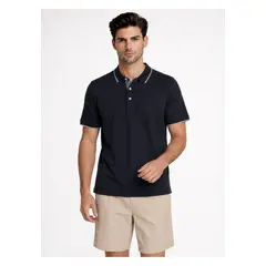 PIERO BUTTI - Polera Pique Regular Fit Azul Marino