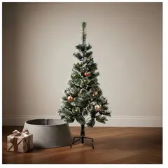 GENERICO - Arbol De Navidad Nevado 120 Cm 1.2 Metros Base Metalica