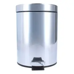 TAUMM - Basurero Papelero Pedal 3 Lts Acero Inoxidable Plateado