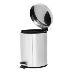 TAUMM - Basurero Acero Inoxidable C/pedal 5 Lts Papelera Plateado