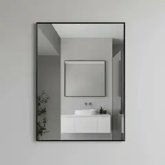 TAUMM - Espejo Moderno Con Marco Metálico Negro 70x50cm Negro