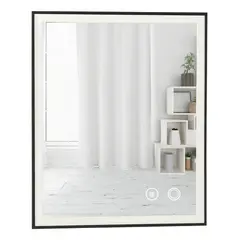 TAUMM - Espejo 80 X 60 Luz Led Y Antiempañante Con Marco Negro Negro