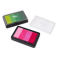 ADIX - Tampón Tinta Colores Rosado Verde 4 Tonos Manualidades