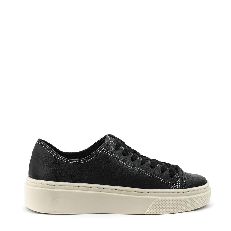 Zapatilla mel cuero negro