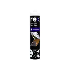 REX - Sellador Acrílico Blanco 300ml Pintable Antihongo