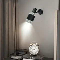 EL CONTAINER - APLIQUE NEGRO SIMPLE PORTA E14 NEGRO LED MODELO ZAURAK KONNERGIE