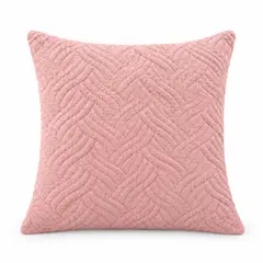 GENERICO - Funda Para Cojin 45x 45 Trenzado Color Rosa Palo Decorativo Para Living y Dormitorio Hogar