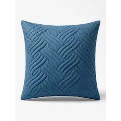 GENERICO - Funda Para Cojin 45x 45 Trenzado Color Azul Marino Decorativo Para Living y Dormitorio Hogar