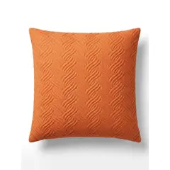 GENERICO - Funda Para Cojin 45x 45 Trenzado Color Terracota Decorativo Para Living y Dormitorio Hogar