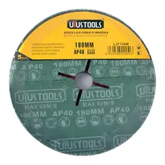 UYUSTOOL - DISCO LIJA FIBRA P/MADERA 7" #40 Set x5 UYUstools