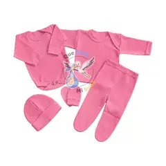 GENERAL - Ajuar 5 Piezas Liso Talla Prematuro Crema