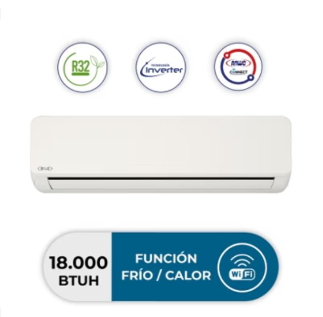AIRE ACONDICIONADO SPLIT INVERTER 18.000 BTUANWO ECOFLOW
