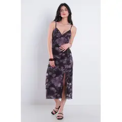 WADOS - VESTIDO LARGO ESTAMPADO SIN MANGAS CUELLO EN V