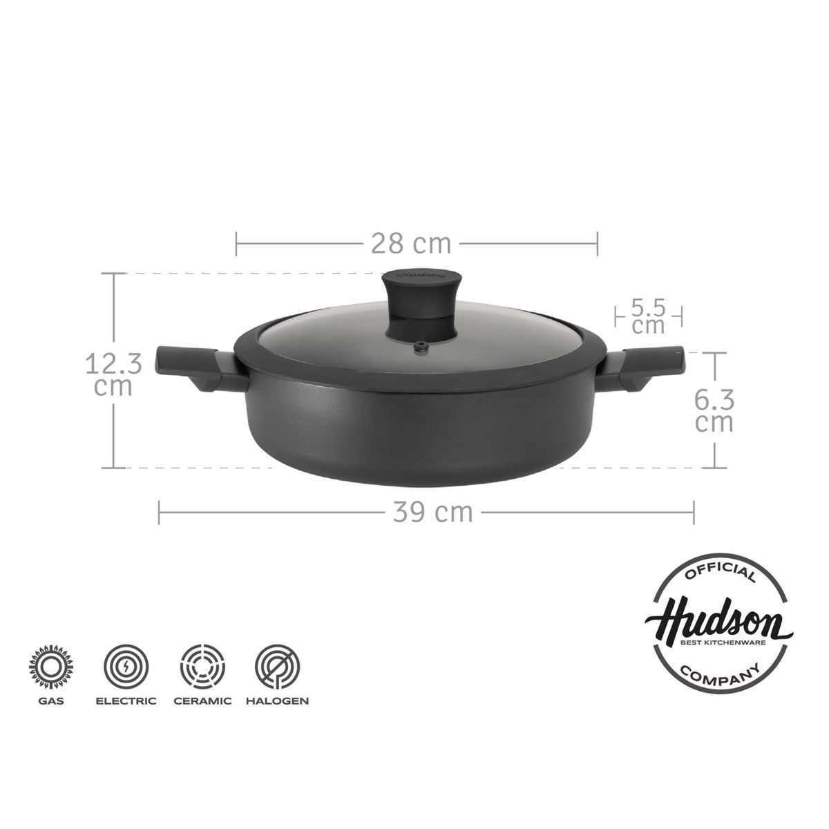 HUDSON - Paellera Arrocera Hudson Daily 28cm 3.5l Color Negro DAY10