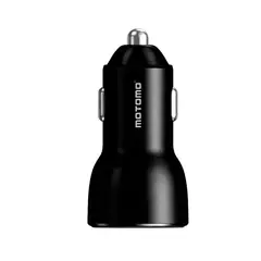 MOTOMO - Cargador de Auto 299-1 Doble USB-A 2.4A Negro