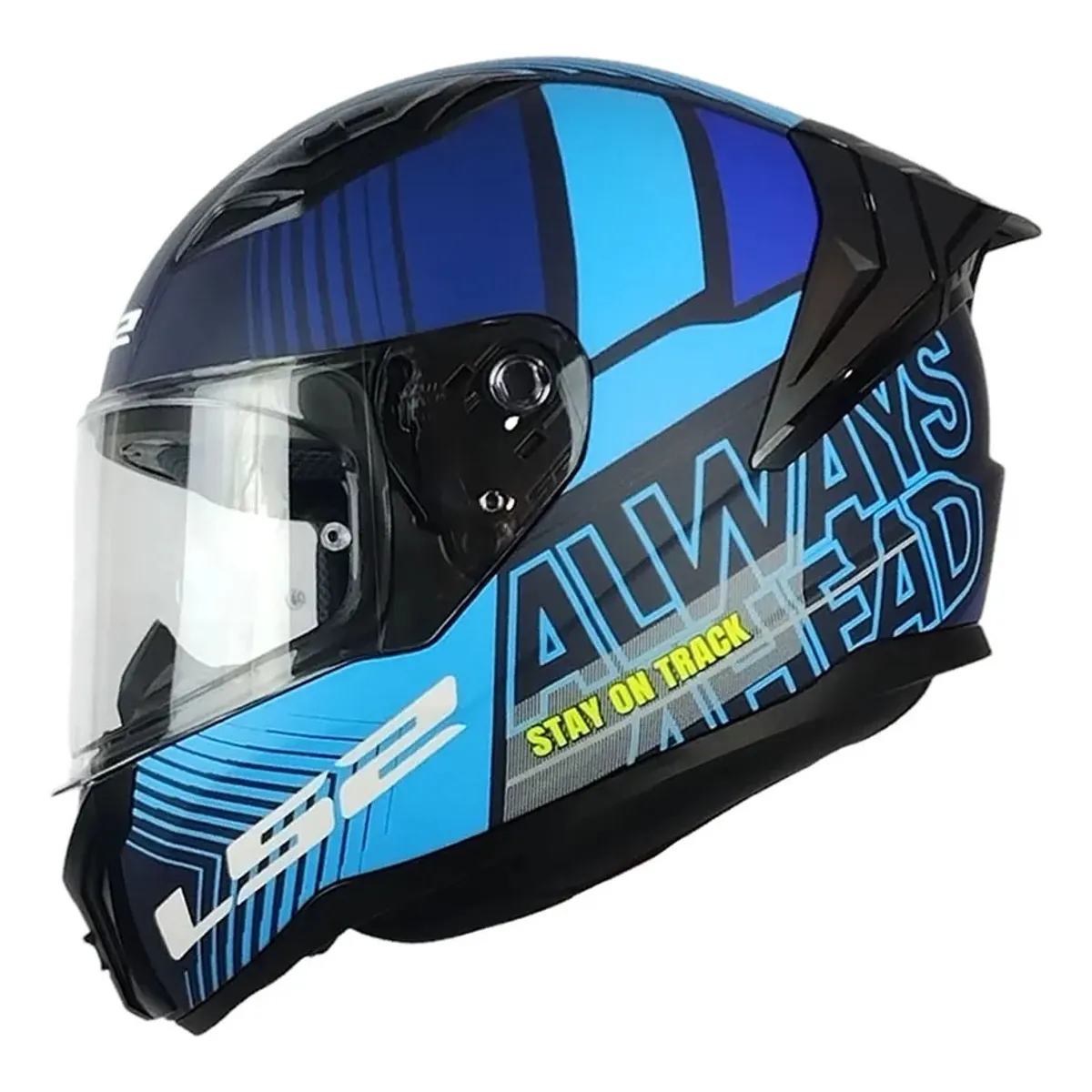 LS2 - Casco LS2 FF810 Vigo Shift Negro Azul Matte Negro Sólido Mate L