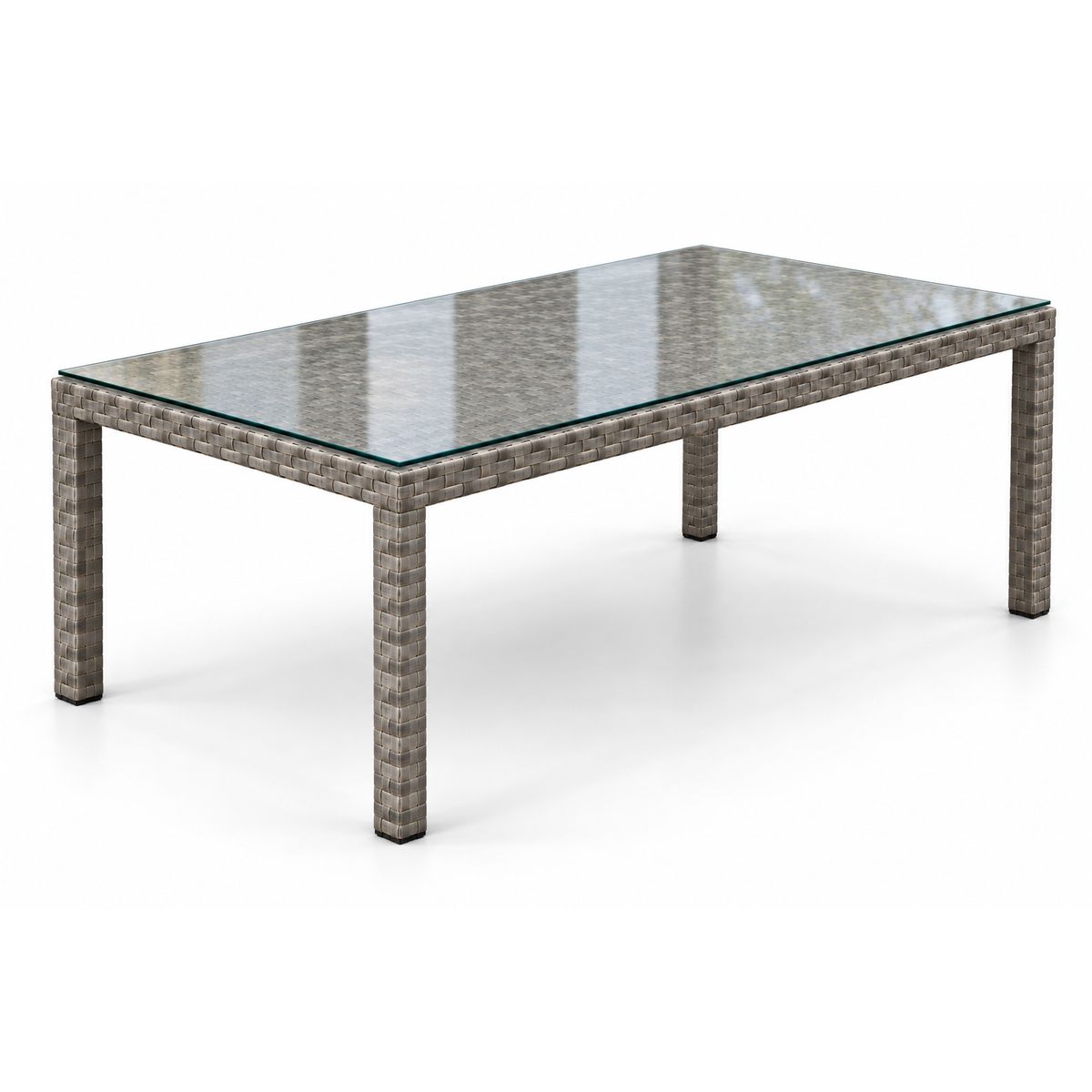 MUEBLES LA TERRAZA - Comedor de Terraza Rattan Gris 150x95 cms