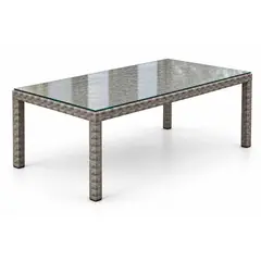 MUEBLES LA TERRAZA - Comedor de Terraza Rattan Gris 150x95 cms