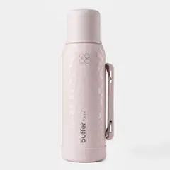 BUFFER FLASK - Termo Mate 1 Litro 2 Tapas Acero Inox Buffer Matero Cebador - Rosa
