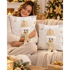 GENERICO - Pack de 2 Fundas para Cojín Navideñas en Relieve 3D
