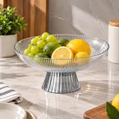 GENERICO - Centro De Mesa Frutero De Vidrio Con Base Alta Elegante
