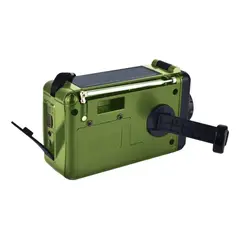 GENERICO - Radio de Emergencia Solar Dinamo Bluetooth Verde Multibanda