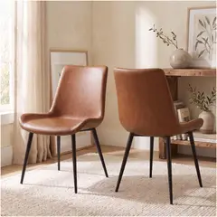 HOMER DESIGN - Juego De 4 Sillas Valentina Comedor Tapizadas Pu Patas Acero