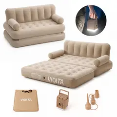 VIDITA - Sofá Cama Inflable 2 en 1 Colchón Inflable 2 Plazas Eléctrico Automático Bomba Recargable Con Luz