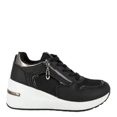 ALQUIMIA - Zapatilla Plataforma con Cuña Nora Negro
