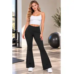 LOOK SHOP - Pantalón Calza Mujer Flare, Pata Elefante. Tiro Alto Premium 7015