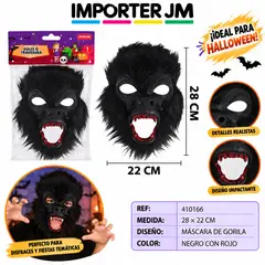 GENERICO - Máscara de Disfraz Gorila 22*28cm Color Negro Feliz Group Para Halloween