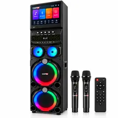 ACTUAL - Torre de Sonido Karaoke Cafini C-S992P Pantalla Táctil 15,4 Pulgadas 160W Incluye 2 Microfonos