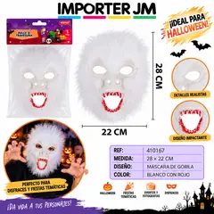 GENERICO - Máscara de Disfraz Gorila 22*28cm Color Blanco Para Halloween Importer JM